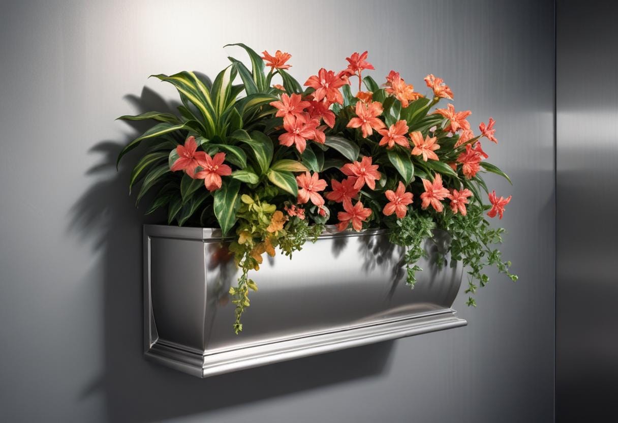 jardinière murale en acier inoxydable