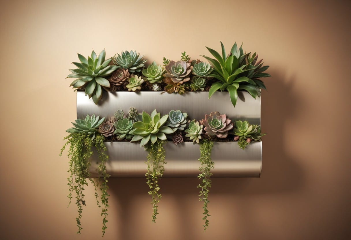 jardinière murale en acier inoxydable